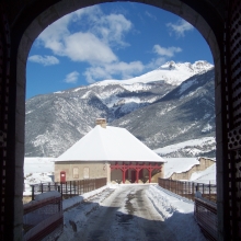 La porte Nord de Mont-Dauphin en hiver Porte Nord de Mont-Dauphin en hiver